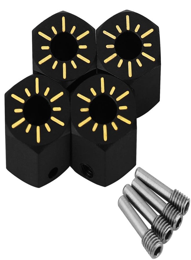 محول عجلة نحاسي مطلي باللون الأسود من Pothyes Wheel Hex Hub لـ Axial SCX10 PRO AXI03028 SCX10 III Capra 1.9 UTB 1/10 RC Crawler Upgrade Part (9mm) - Image 1